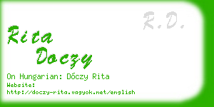 rita doczy business card